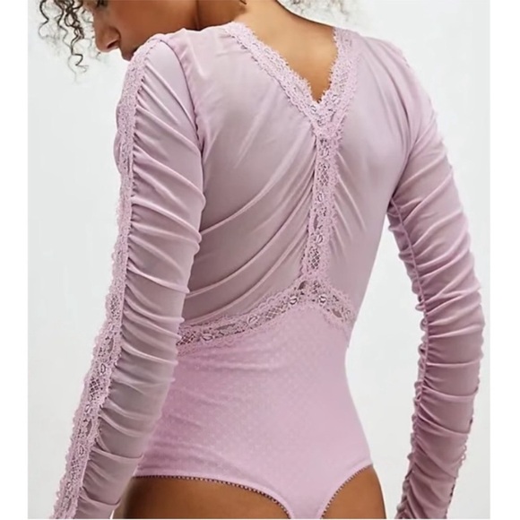 FREE PEOPLE Intimately Forever Young Rushed Bodysuit in Plum Blossom Size M New - Picture 12 of 12
